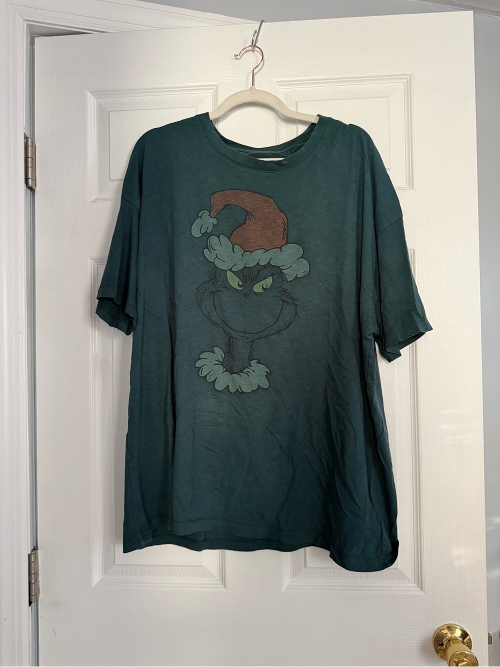 American Eagle Outfitters Dark Teal Grinch Graphic Tee